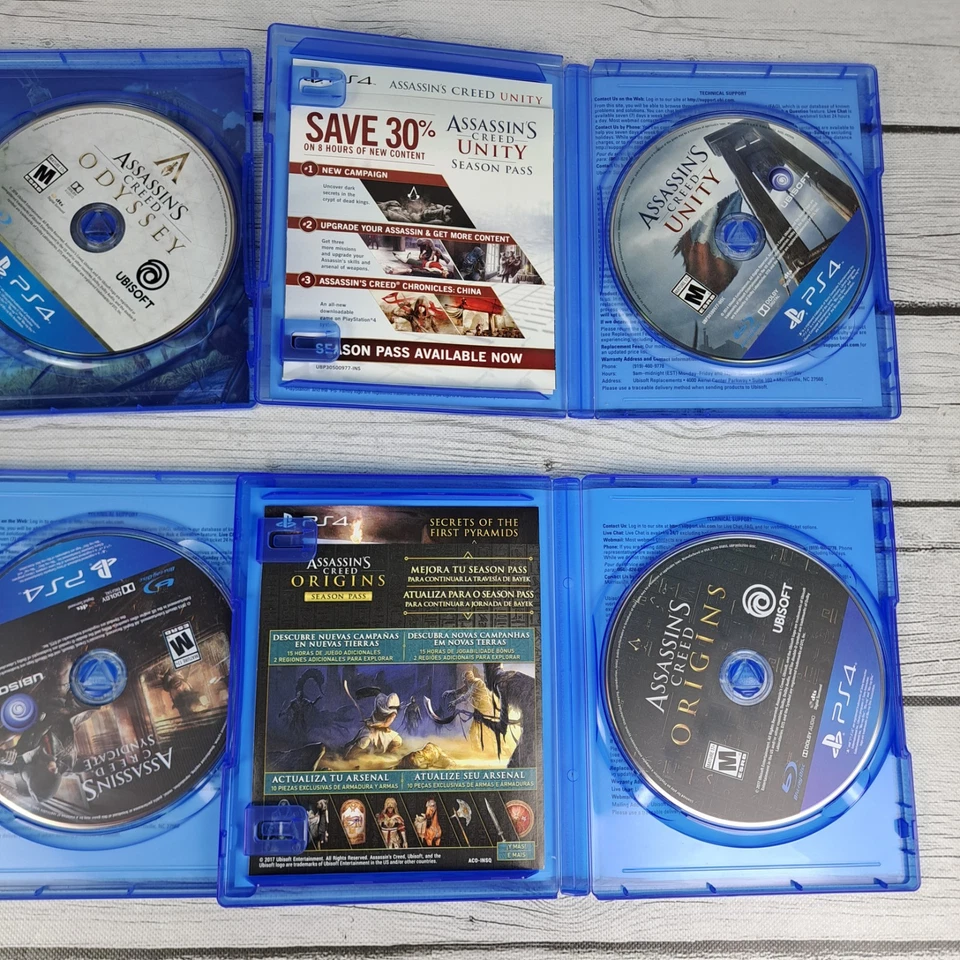 Assassin's Creed Origins, Syndicate, Unity, Odyssey PS4 Playstation 4 Lot of 4 - Image 2 of 3
