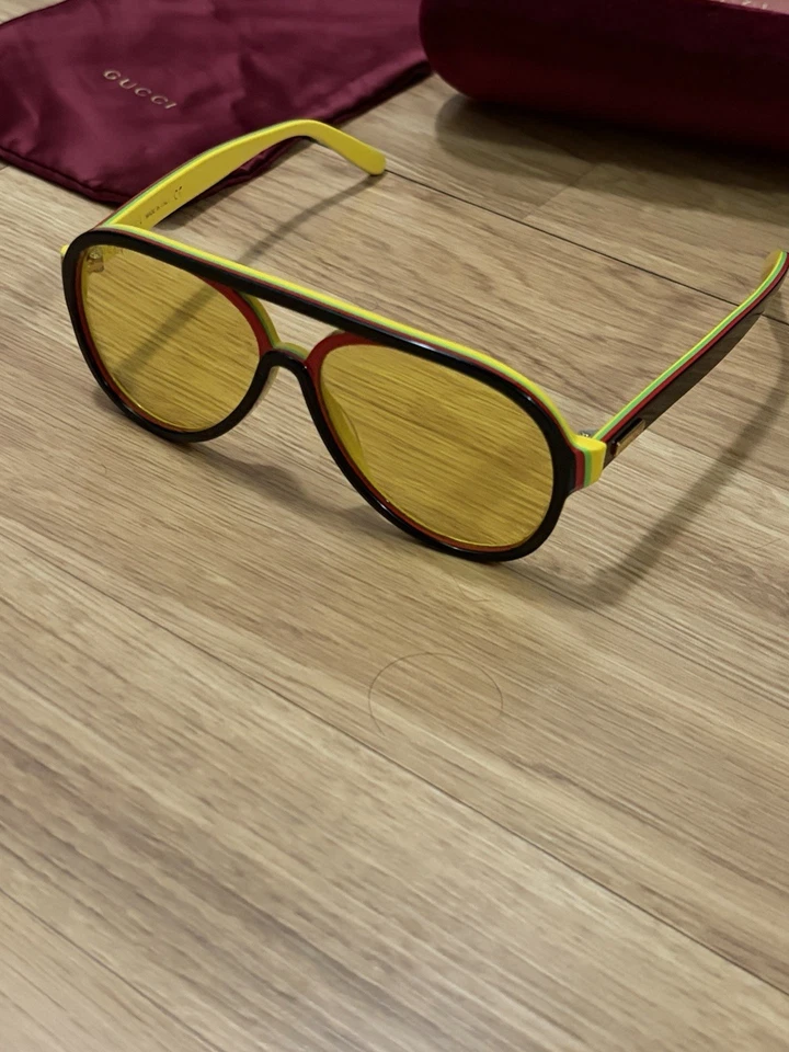 Gafas de sol piloto Gucci amarillas/multicolor tintadas GG0270S Foto 3 de 4