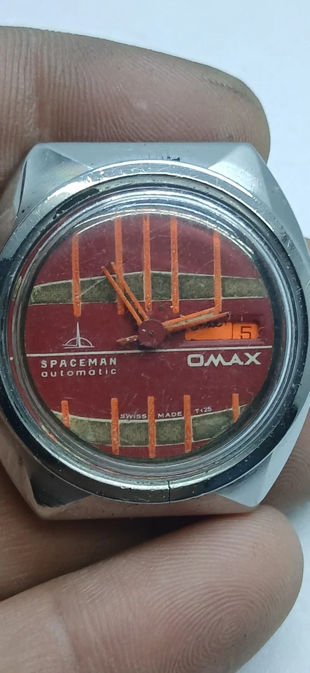 vintage omax spaceman watch parts or repair - Image 3 of 4