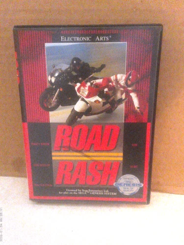 RARE VINTAGE "ROAD RASH" SEGA GENISIS 1992 COMPLETE CIB W/ MANUAL VGUC TESTED