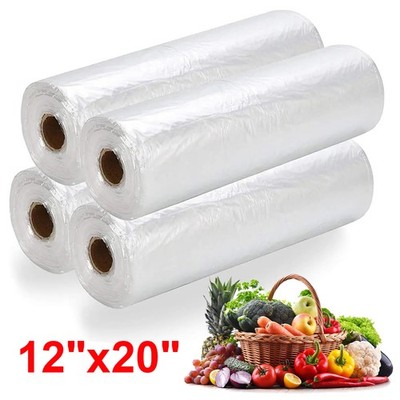 12'' x 20'' Clear Plastic Produce Bags 350 Bags/Roll Food Bread Vegetable Storage