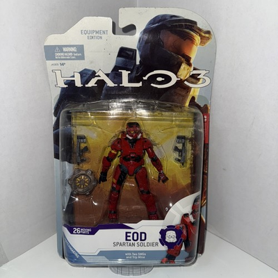 #ad McFarlane Halo 3 Red EOD Spartan Soldier Equipment Damaged Package D $45.00
