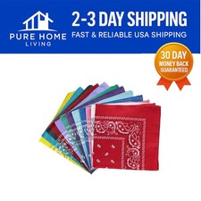 Vibrant 22'' Double-Sided Cotton Bandanas - Classic Paisley Designs for All