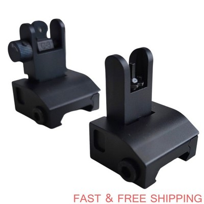 Aluminum Fiber Optic Sights Flip Up Sights Front Rear Sight for Picatinny Weaver