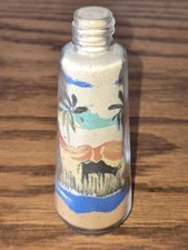Vintage Handmade Sand Art Bottle-Desert Oasis Scene, Jordan
