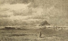 John Davis after Robert Swain Gifford wood engraving print 1800’s