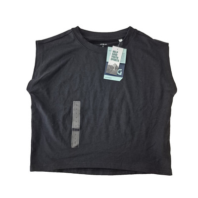 DSG Shirt Girls Small Black Sleeveless Crop Tank Top Athletic Sports Youth New