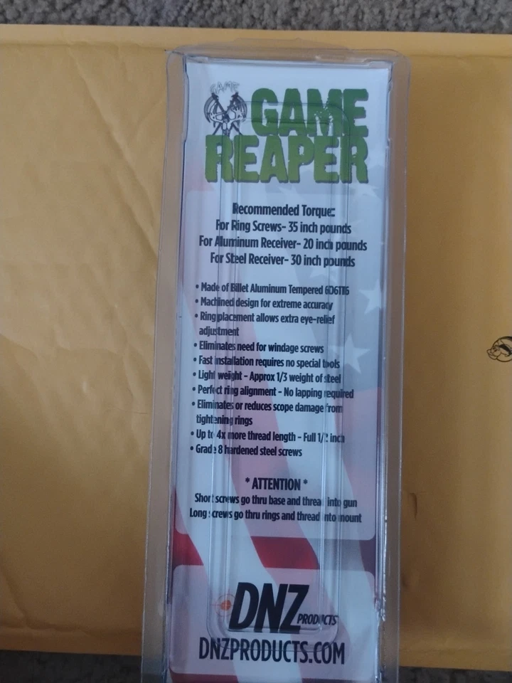 Dnz Game Reaper, RUGER AMERICANRIFLE LONG ACTION, 30MM, HEIGHT: MEDIUM, R/L ,(8) - Image 3 of 4