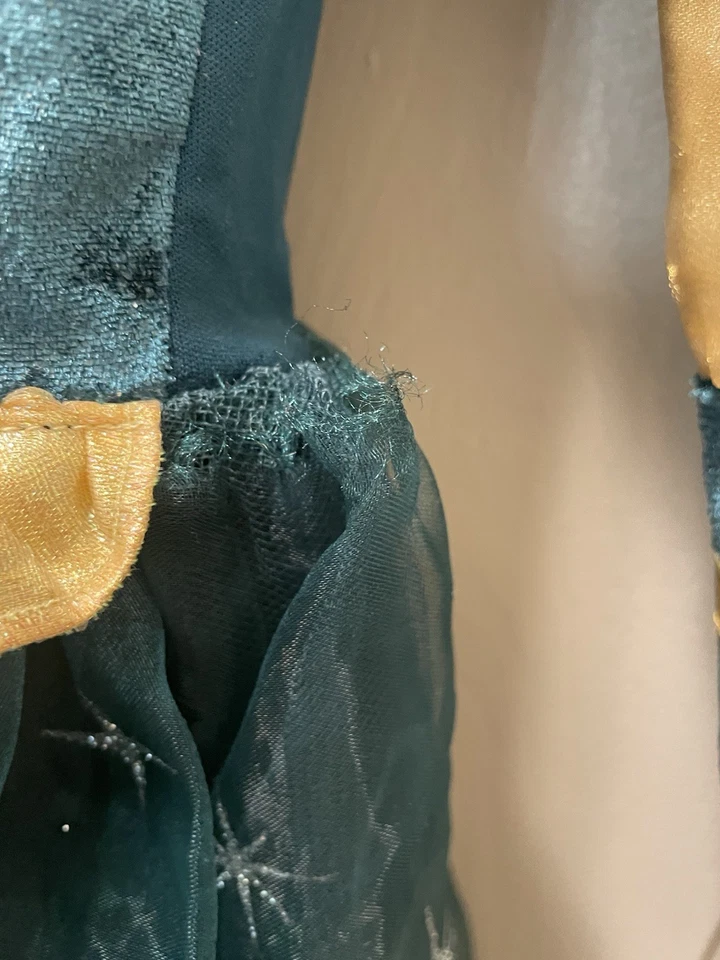 Vestido de princesa Merida Brave Disney Store meninas 7/8 fantasia de tule verde azul infantil - Imagem 4 de 4