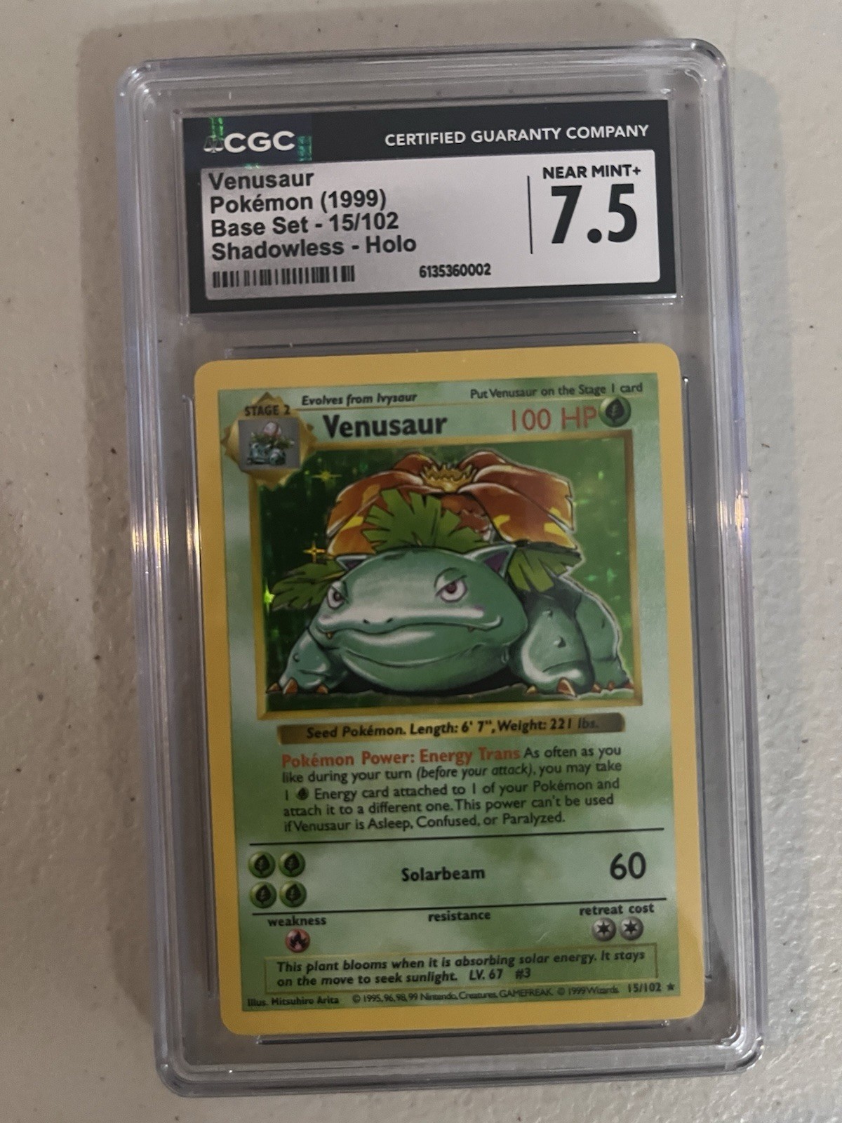 1999 venusaur pokemon card Celebrate the incredible history of the TCG hobby by adding this Venusaur 1999 Pokemon Base Set Unlimited Holo Rare #15 PSA Authenticated 3 Card to your vault Venusaur 1999 Pokemon Base Set