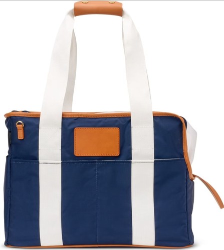 Boulevard Pluto Dog Tote Bag Navy White Striped Pet Travel Carrier Supply