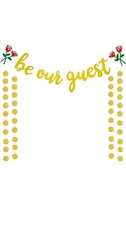 Elegant Gold "Be Our Guest" Banner for Beauty and the Beast Party