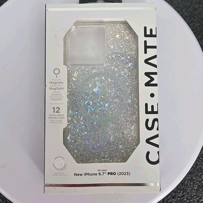 Case-Mate Glitter Case IPhone 15 Pro Max MagSafe Silver 12ft Drop Protection New