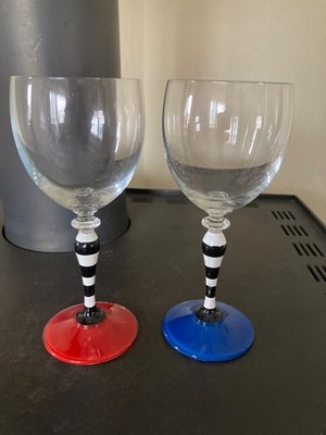 2 Weingläser Polka Clown Anne Nilsson Orrefors