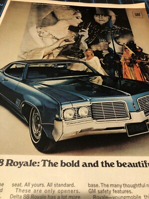 1968 Olds Delta 88 Royale Vintage Print Ad Poster  Man Cave Bar Art Office Decor