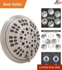 Luxury 6-Function Adjustable Shower Head   High Pressure  Brushed Nickel