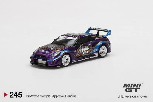 ●MINI GT LB Nissan GT-R Magic Purple LB☆WORKS Nissan GT-R (R35) Magic Purple w/ Carbon Fiber