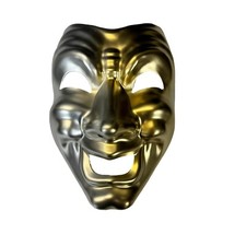 CUSTOM SILVER GOLD Full Face Comedy Phantom of The Opera Masquerade Mask