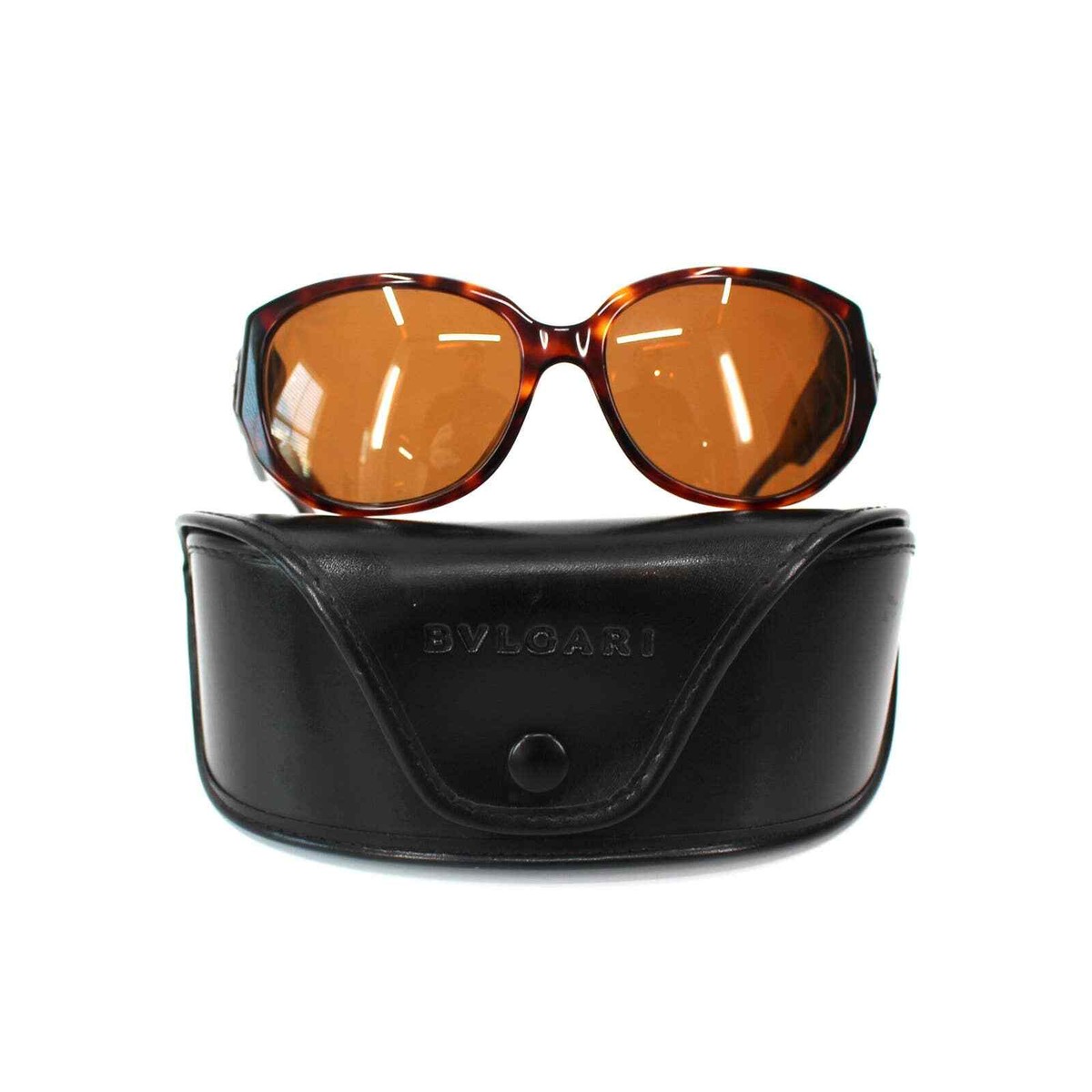 BVLGARI ブラウンサングラス クリスタル装飾 BVLGARI Limited Edition Tortoise Crystal Stone Embellished
