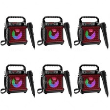 Portable Bluetooth Speaker Karaoke Machine System Microphone, Pack of 6
