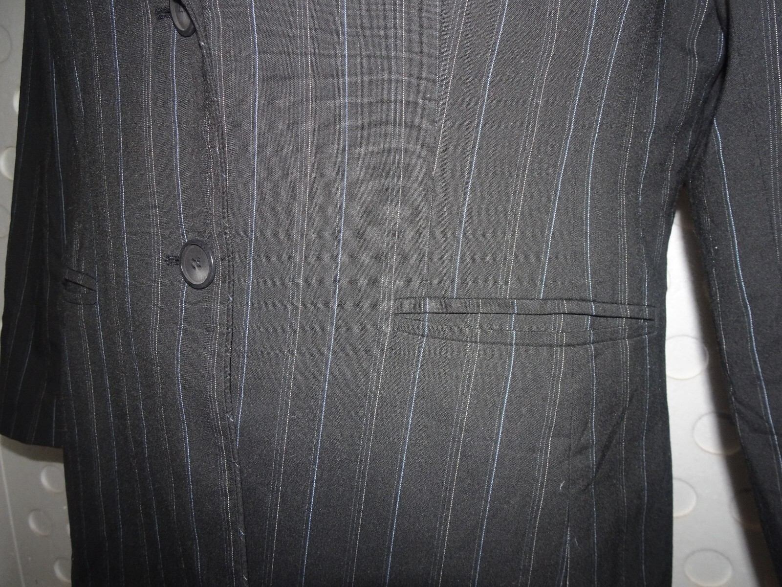 KASPER Two-Button Lined Long-Sleeve Pinstripe Bla… - image 2