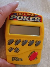 Vintage Radica DRAW  DEUCES Sports Poker Handheld 2-in-1 LCD travel pocket game