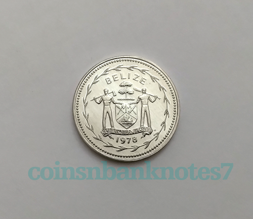1978 Belize 5 Cents Coin, KM #47b Uncirculated / Bird-Flycatcher. - Picture 2 of 2