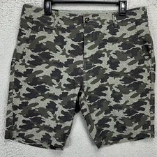 7 Diamonds Cloudbreak Mens Performance Shorts 33 Grey Camo Chino Stretch NEW