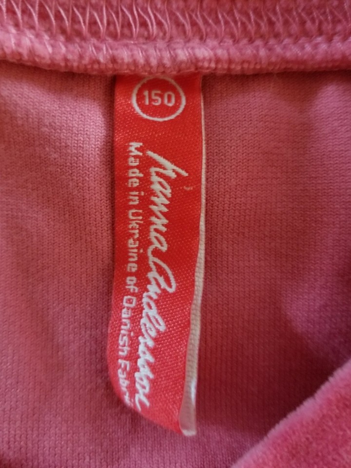 Haut Col Rond En Velours Rose Hanna Andersson Taille 12 Ans (150) - Coupe Boxy Manches Courtes