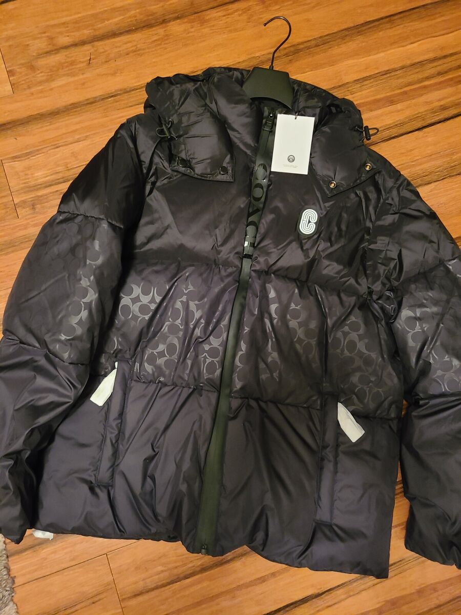 New Coach Logo Men Black Puffer Jacket 2XL Limited Edition New Coach Logo Men Black Puffer Jacket 2XL Limited Edition