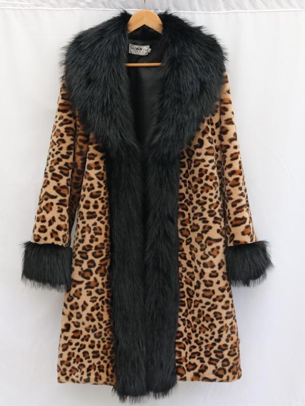 ジャケット・アウター riu Fur collar long coat RYU Brown Grey Coat Jacket with Faux Fur Collar Boutique