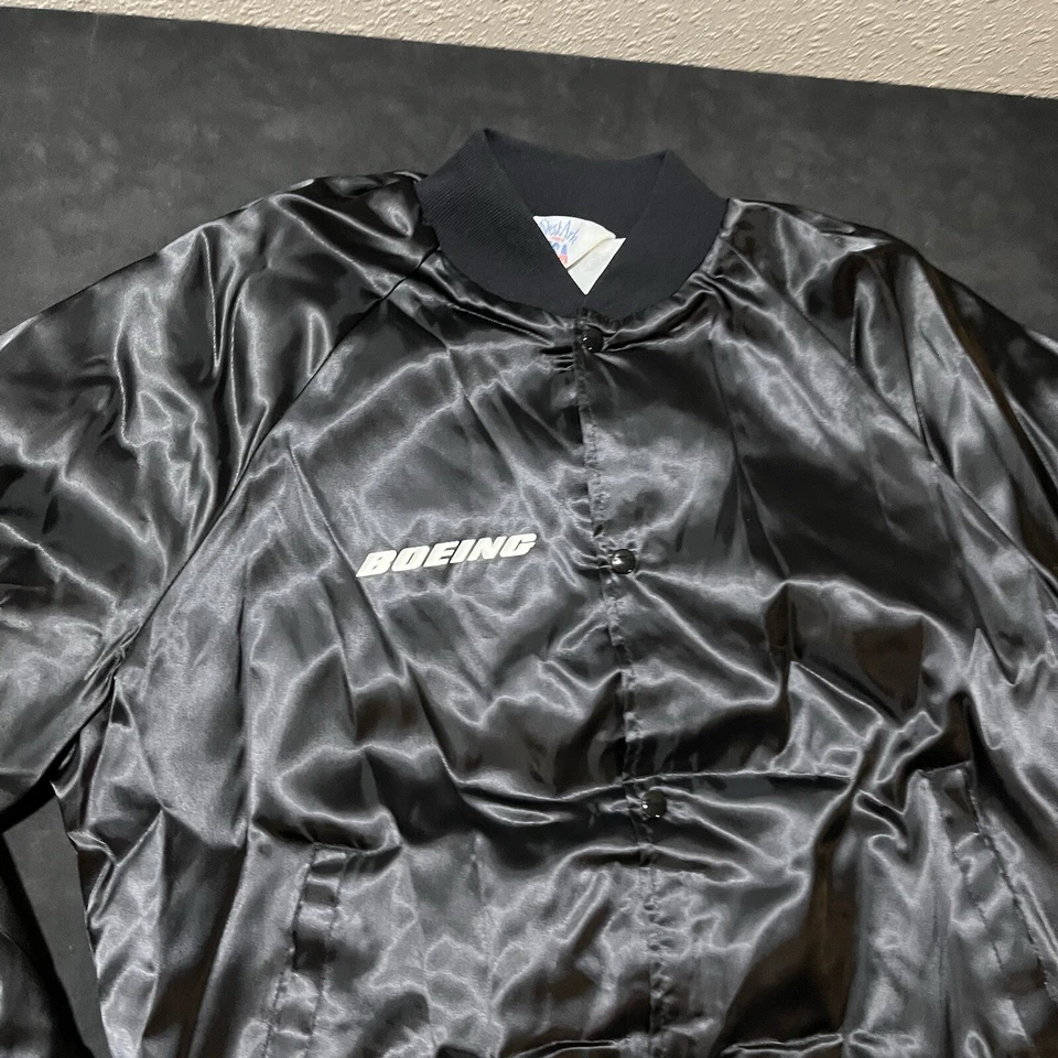 Boeing Jacket Vintage Chinook Helicopter 1970s 80s USA Made Flight Bomber satin - Image 3 of 4