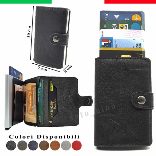 PORTA CARTE DI CREDITO PORTAFOGLIO DA UOMO PORTA TESSERE PORTACARTE  PORTATESSERE | eBay