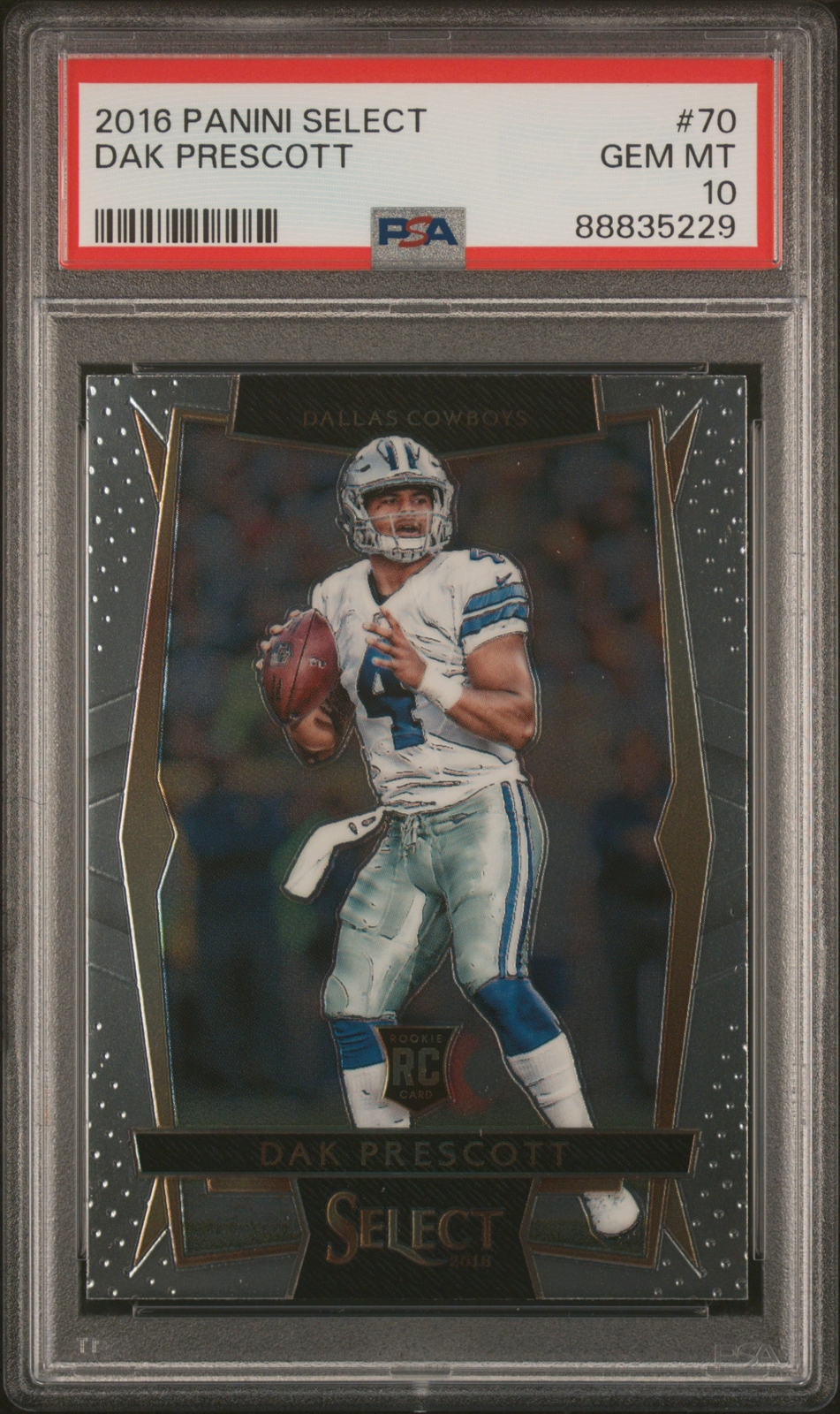 Dak Prescott 2016 Panini Select #70 Rookie PSA 10