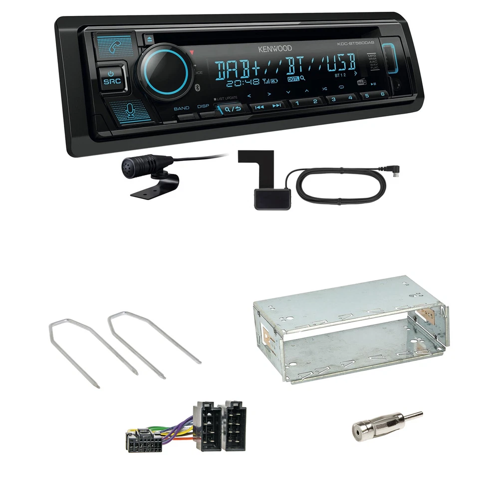 Kenwood KDC-BT560DAB Bluetooth DAB Einbauset für Dacia Logan Sandero bis 2011 - Bild 1 von 1