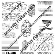 Fishing lure mylar reusable airbrush stencils custom painting scales Stencil 38