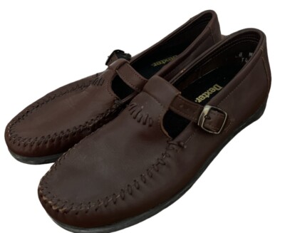 Dexter Comfort Brown Buckle Women's Shoes Loafers Leather Size