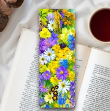 Bookmark Whispers of Spring flowers handmade gift for readers teachers bookworms