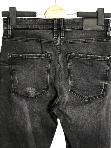Zara Jeans Noir Femme Denim Destroy Skinny Slim Occasion Bonne Qualité officiel Taille 38