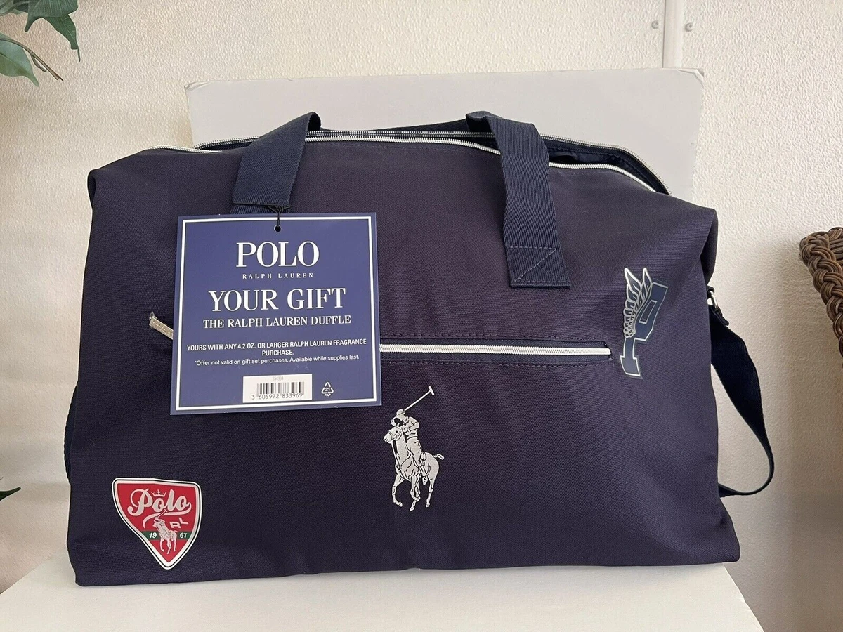 Polo Ralph Lauren Logo P Wing Patches Duffle Weekender Gym Travel
