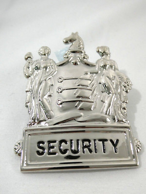 BLACKINTON OBSOLETE NEW JERSEY HAT BADGE 2-3/4'' TALL NICKLE SCREW BACK SECURITY