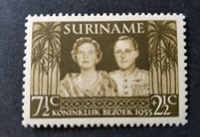 1955 SURINAME NETHERLANDS ROYAL VISIT QUEEN JULIANA VF MNH
