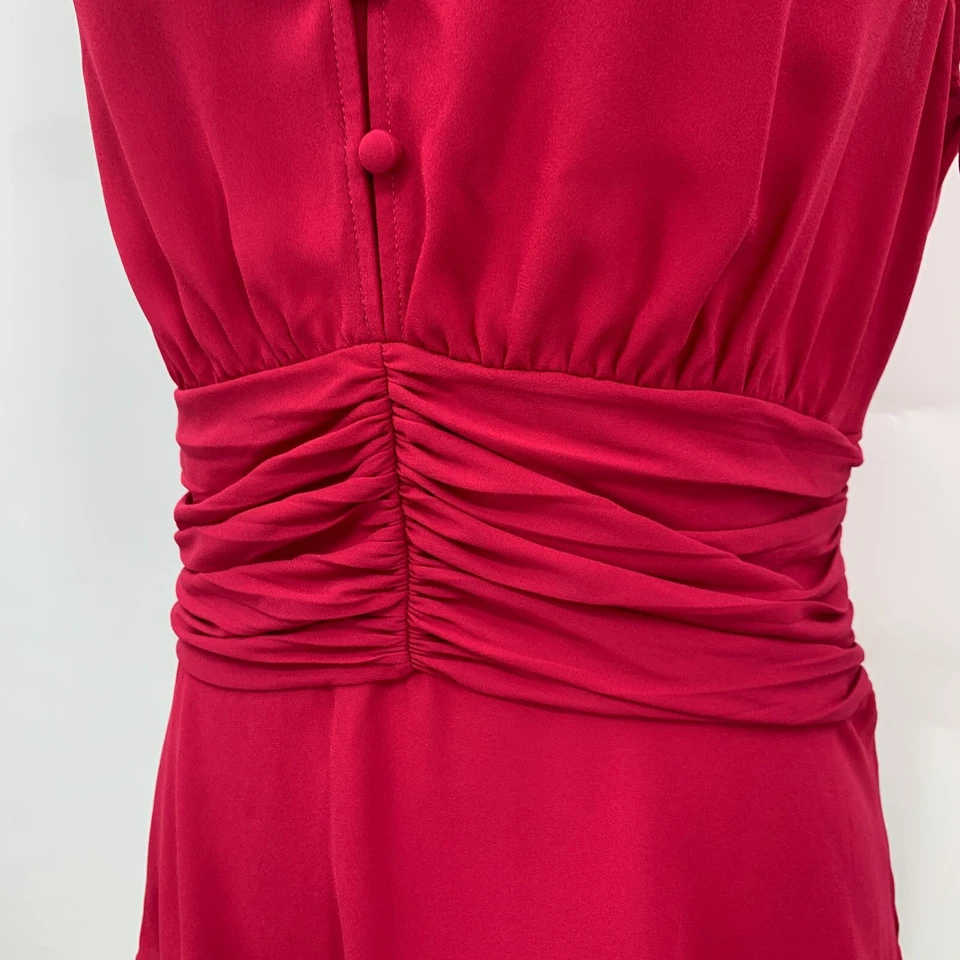 Blusa Chelsea28 sin mangas para mujer M mediana rosa cuello en V cintura fruncida cremallera lateral Foto 4 de 4