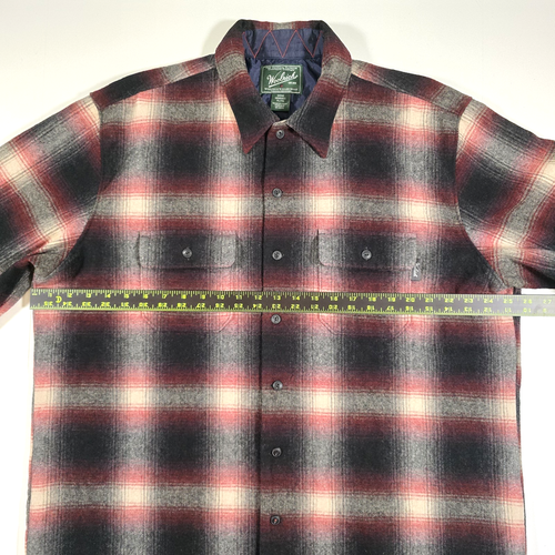 WOOLRICH BERING 6316 PLAID SHIRT BUTTON UP SHACKET XL 100% WOOL MIDWEIGHT - Picture 9 of 10