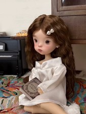 Landoudou Soft Mohair 1/6 BJD Doll Wig SD Long Wavy Curly Hair Handmade Girl Toy