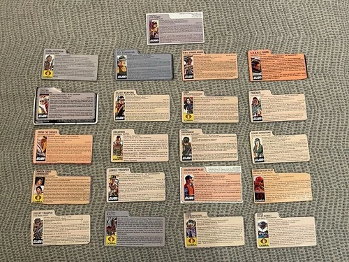 New Listing+ Vintage GI Joe Lot of 21 Card Back File Cards