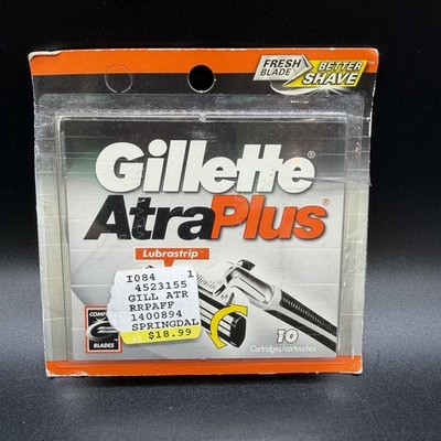 Gillette Atra Plus Refill Razor Blade Cartridges, 10 Count (NEW)
