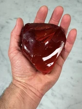 Oxblood Red Art Glass Cullet 1 lb Chunk Cadmium Glow Furnace Scrap