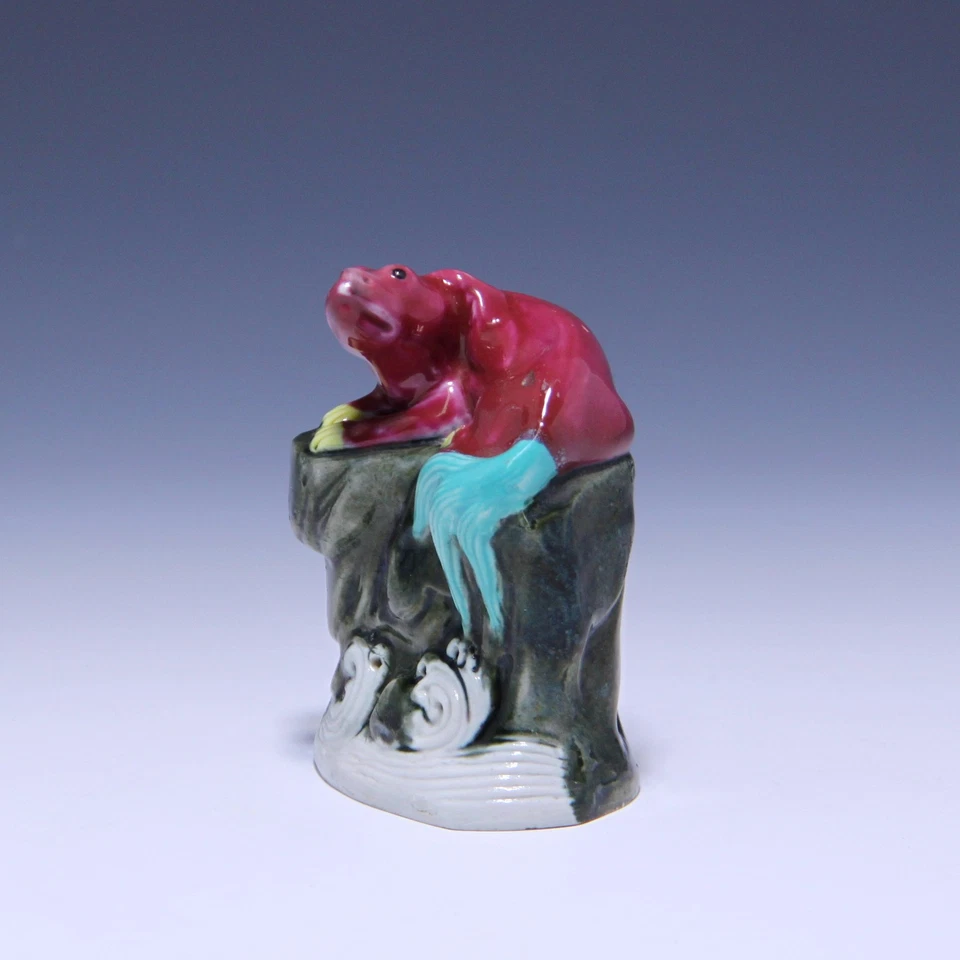 Chinese Export Porcelain Dog Figure - Late Qing / Early 20th Century - Bild 4 von 4