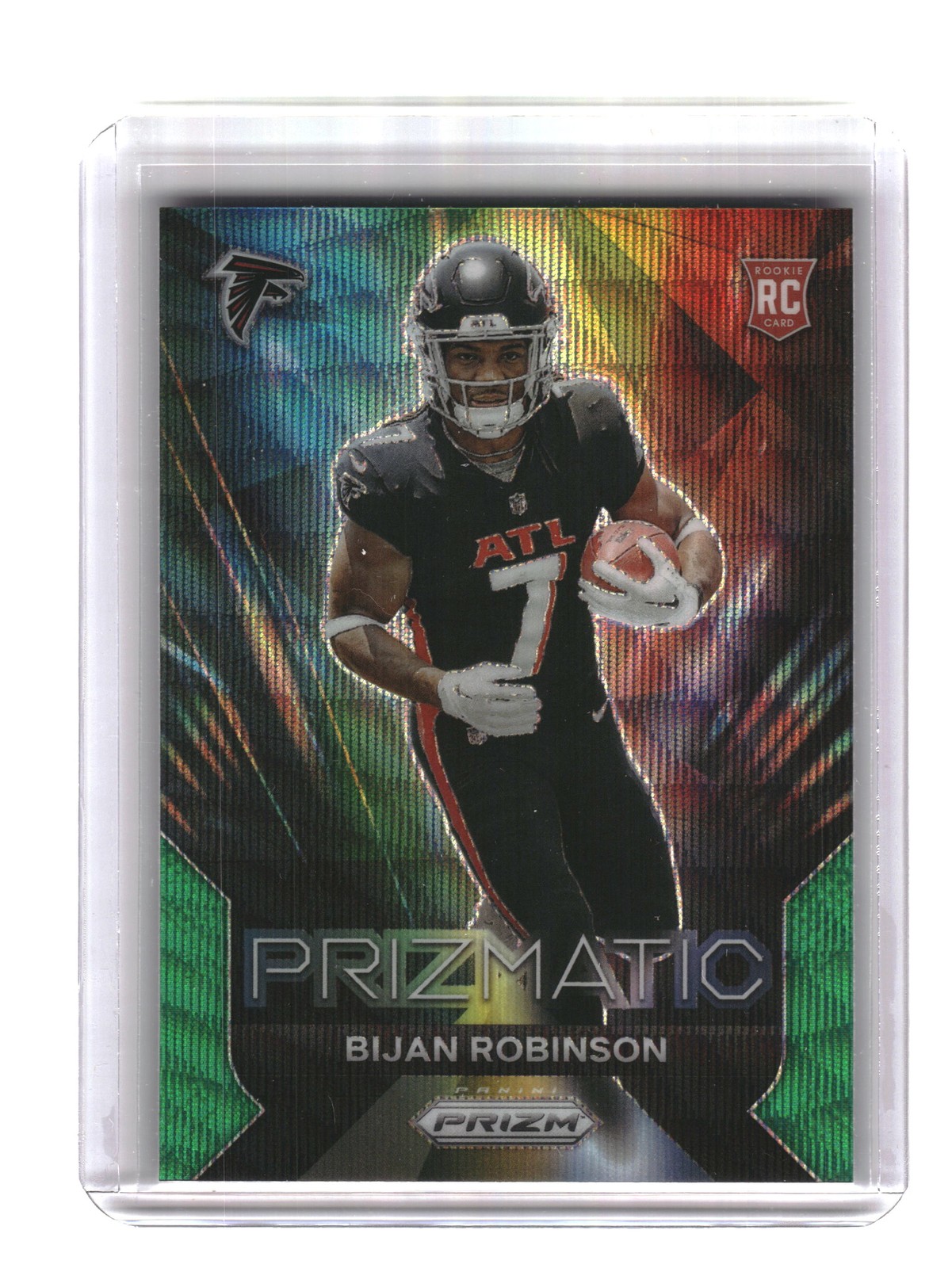 2023 Panini Prizm #19 Bijan Robinson Prizmatic Prizms Green Wave
